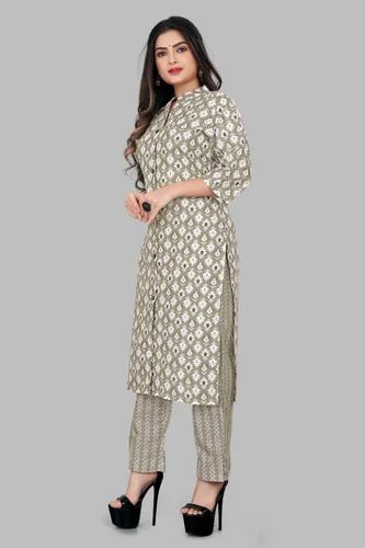Ladies Rayon Kurti Pant Set, Size : M