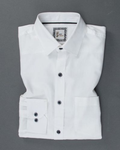 Men Full Sleeve Shirt White Solid, Speciality : Easily Washable