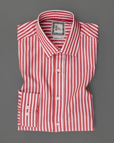 Mens Classics Red N White Full Sleeve Shirt