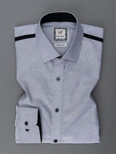 Mens Full Sleeve Shirt Grey Ashby, Speciality : Easily Washable