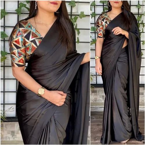 Plain Silk Saree, Age Group : Adults
