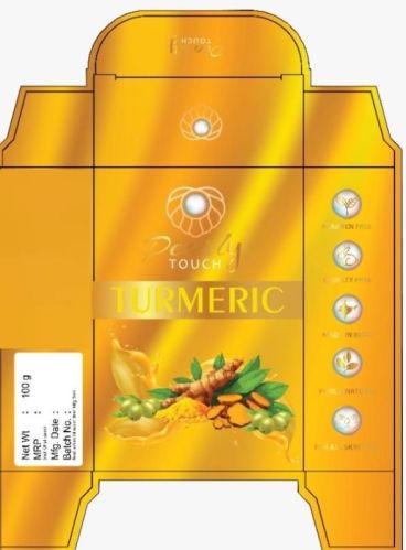 Pearly Touch Handmade Turmeric Soap, For Bath Use, Packaging Type : Paper Wrapper