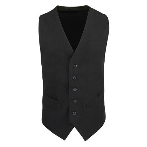 Black Sleeveless Polyester Plain Waiter Waistcoat, For Hotel, Restaurant, Size : M, XL