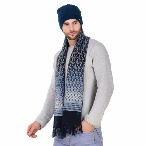 Multicolor Printed Woolen Mens Knitted Muffler, Feature : Anti-Wrinkle, Comfortable
