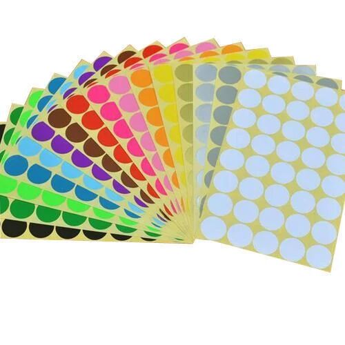 Multicolor Paper Stickers, Shape : Round