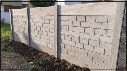 White Modular Build Cement RCC Readymade Compound Wall