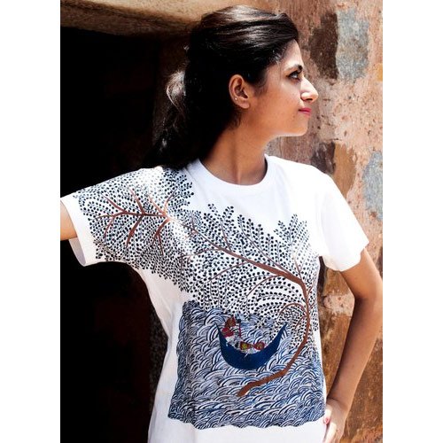 Ladies Hand Painted T Shirt, Size : All Sizes