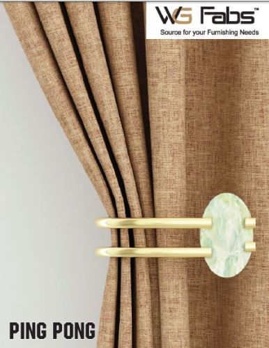 Brown Plain Polyester Ping Pong Curtain Fabric