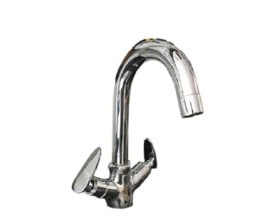 Leaf Collection Center Hole Basin Mixer With Swinging Spout