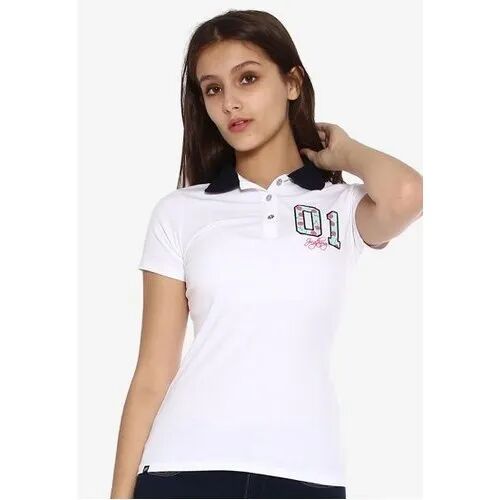 Ladies Printed Polo Neck T Shirt, Size : Multisize