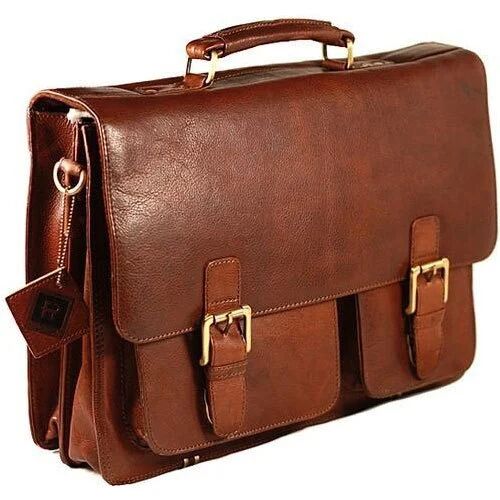 Brown Leather Plain Office Bag, Feature : Shiny Look, Light Weight, Durable, Comfortable