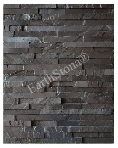 Black Leather Finish Natural Stone Wall Cladding