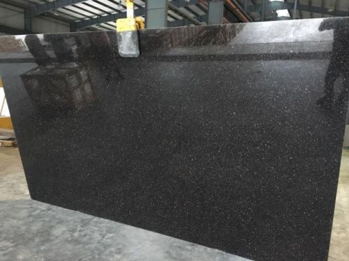 Polished Kudalwadi Black Granite Slab, For Flooring