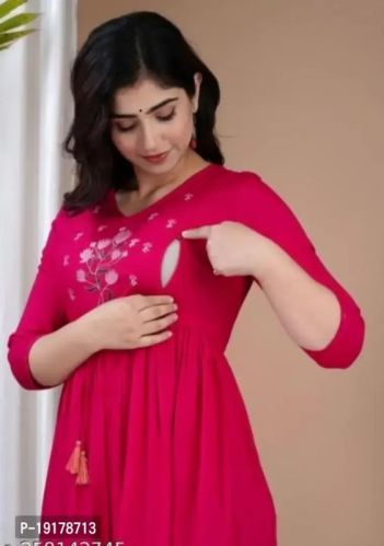 Nilam garments Reyon Trendy Kurtis, Color : 3 colour, Length : 46