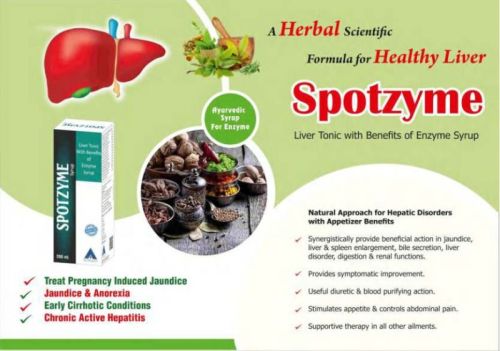 SPOTZYME HERBAL Liver Tonic, Form : Liquid, Packaging Size : 200ml