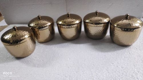 Hard Sheet Metal Container 10oz, Color : Metallic