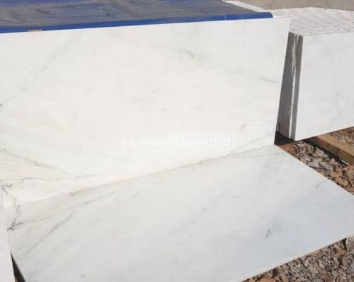 Brown Square Plain Non Polished Rk White Marble, For Flooring Use, Making Temple, Statue, Wall Use