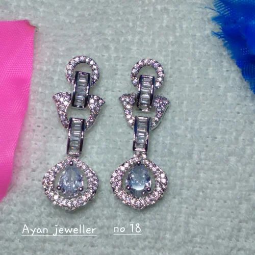 Rose Gold American Diamond Earrings, Style : Antique