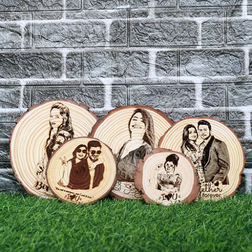 Natural Wooden Slice Photo Frame