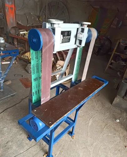 Mild Steel Polished Electric Double Belt Hand Glass Grinding Machine.