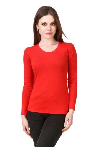 Red Ladies Long Sleeve T Shirt
