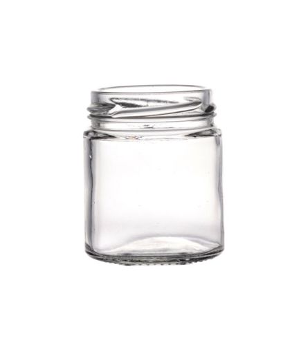 Transparent Round 200ml Salsa Glass Jar, For Food Storage, Cap Material : Metal