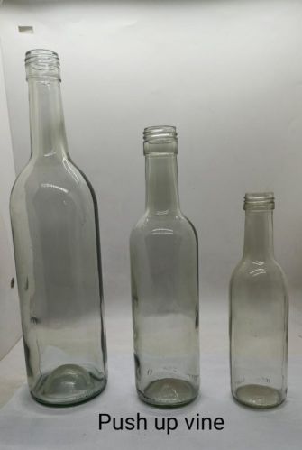 Push Up Wine Glass Liquor Bottle, Storage Capacity : 750ml, 350ml, 180ml