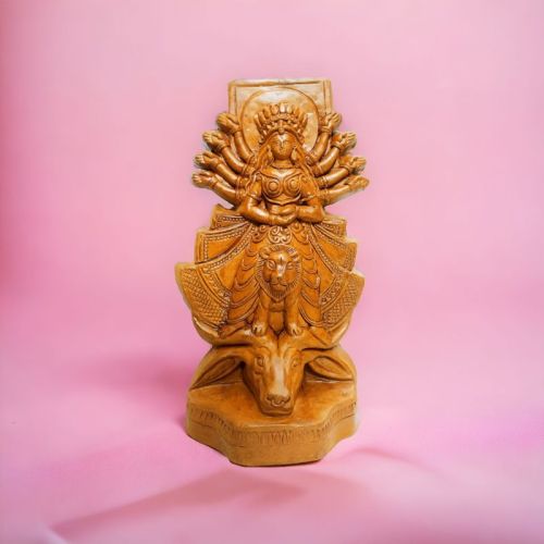 Brown Handcurving Home Decor Maa Durga Statue, For Decoration Use, Size : 120x120cm