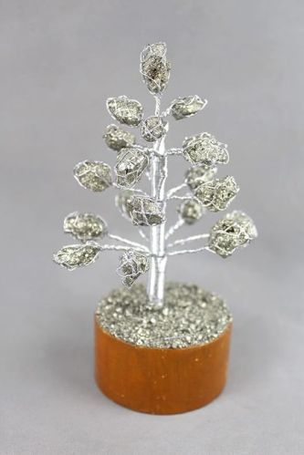 Golden Stone Plain Pyrite Cluster Tree, For Decoration, Length : 8 Inch