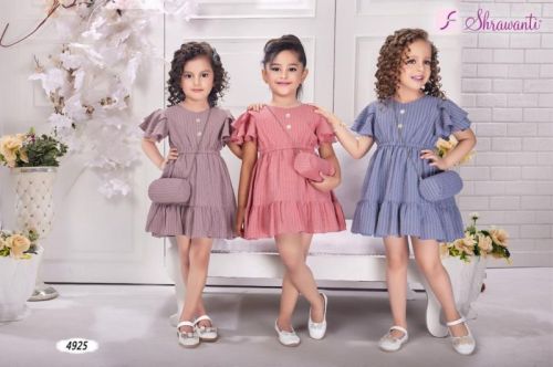 Plain Cotton Girls Frocks, Color : Multicolor Party