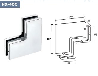 Silver HX-40C Glass Door Patch Fittings, Feature : Light Weight, Fine Finished, Durable