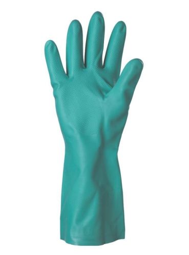 Green Rubber Chemical Resistant Gloves, For Industrial Use, Size : Free