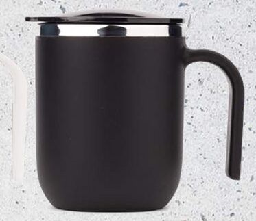 Black 400ml Stainless Steel Cap Ceramic Mug
