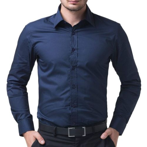 Slim Fit Plain Mens Full Sleeve Shirts, Technics : Machine Wash