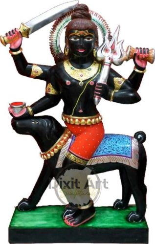 DAS Printed Marble Bhairav Nath Statue, Packaging Type : Carton Box, WITH IRON WOODEN BOX PACKING