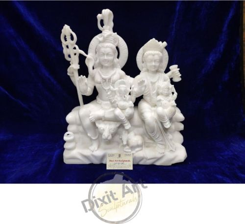 Plain Marble Shiv Parivar Statue For Worship, Temple, Home