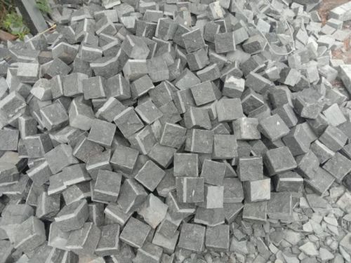 4x4 Inch Grey Machine Cut Granite Cobblestone