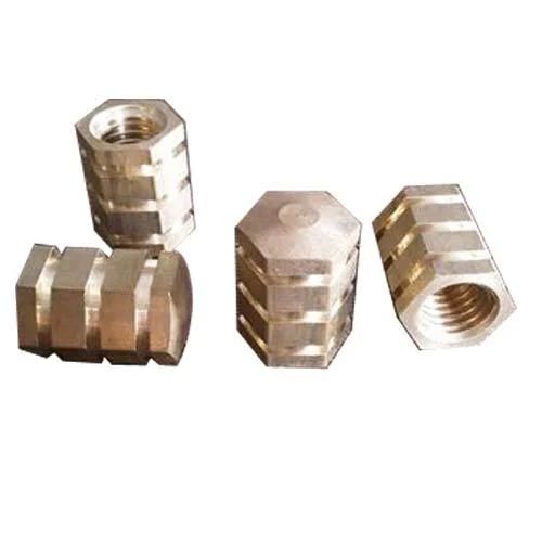 Golden Polished Brass Hex Inserts, For Electrical Fittings, Feature : Sturdy Construction