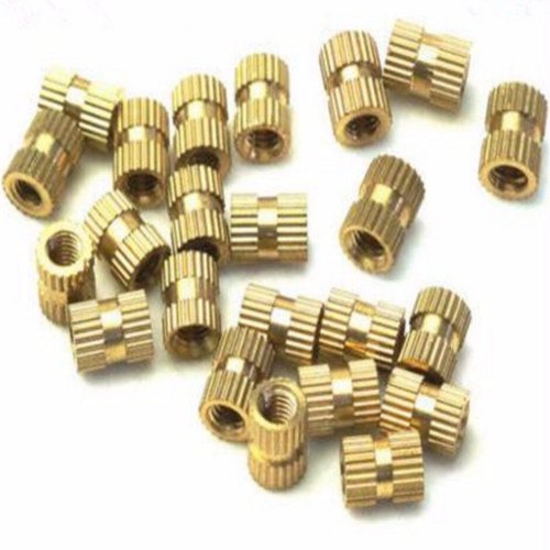 Polished Brass Round Knurled Inserts, For Electrical Fittings, Color : Golden