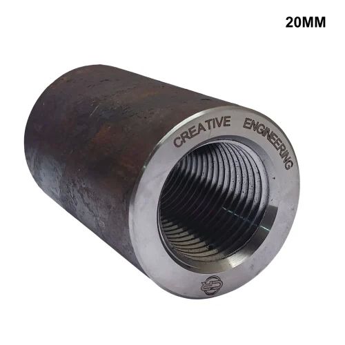 Black Round 20 Mm Cold Forged Rebar Coupler, For Construction, Thread Type : Inner Fully Threaded
