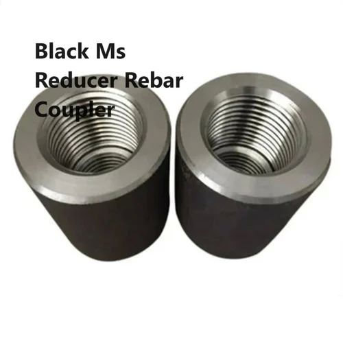 Black Mild Steel Reducer Rebar Coupler, Thread Type : Full Threaded