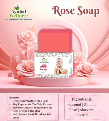 Rectangle Solid 75gm Rose Soap, For Bathing, Gender : UNISEX