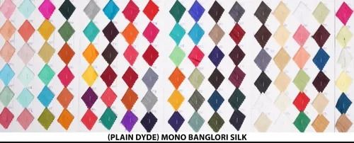Multicolor Plain Mono Banglore Silk Fabrics, Width : 44