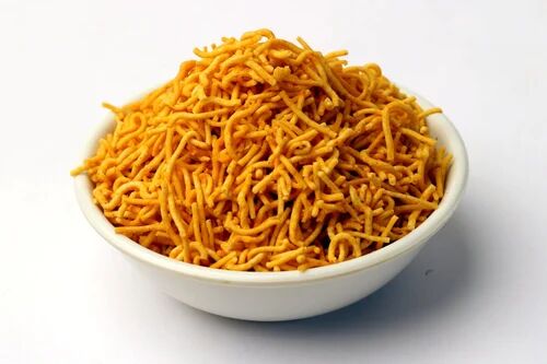 Orange Tikhi Sev Namkeen, For Snacks, Packaging Type : Plastic Packet