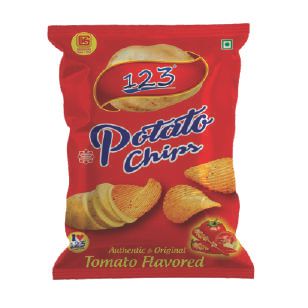 Crunchy Tomato Flavored Potato Chips, For Snacks, Packaging Size : 11g, 20g, 50g