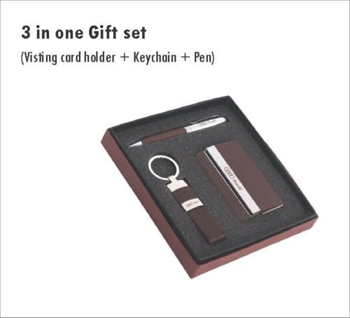 Brown Corporate 3 In One Gift Set, Packaging Type : Wooden Box