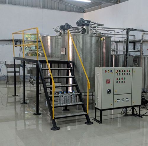 Grey Automatic Electric Soft Drink Manufacturing Plant