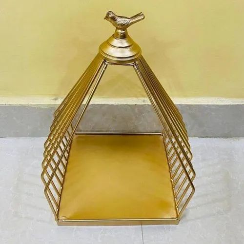 Golden Metal Hamper Cage