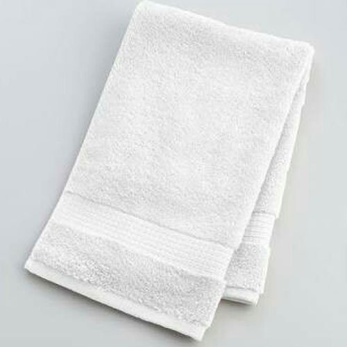 Rectangular White Plain Hospital Hand Towel