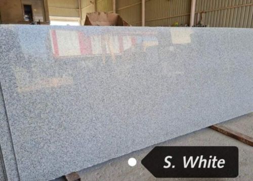 Polished S White Granite Slab, For Kitchen Counter, Flooring, Vanity Top, Size : Multisizes